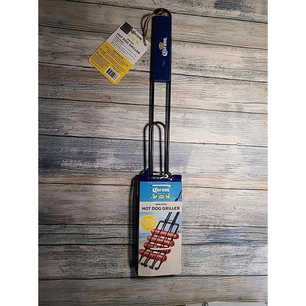 Corona Hotdog BBQ Griller w/ Wood Handle Grill Summer BBQ NEW 4 Hotdogs At Once